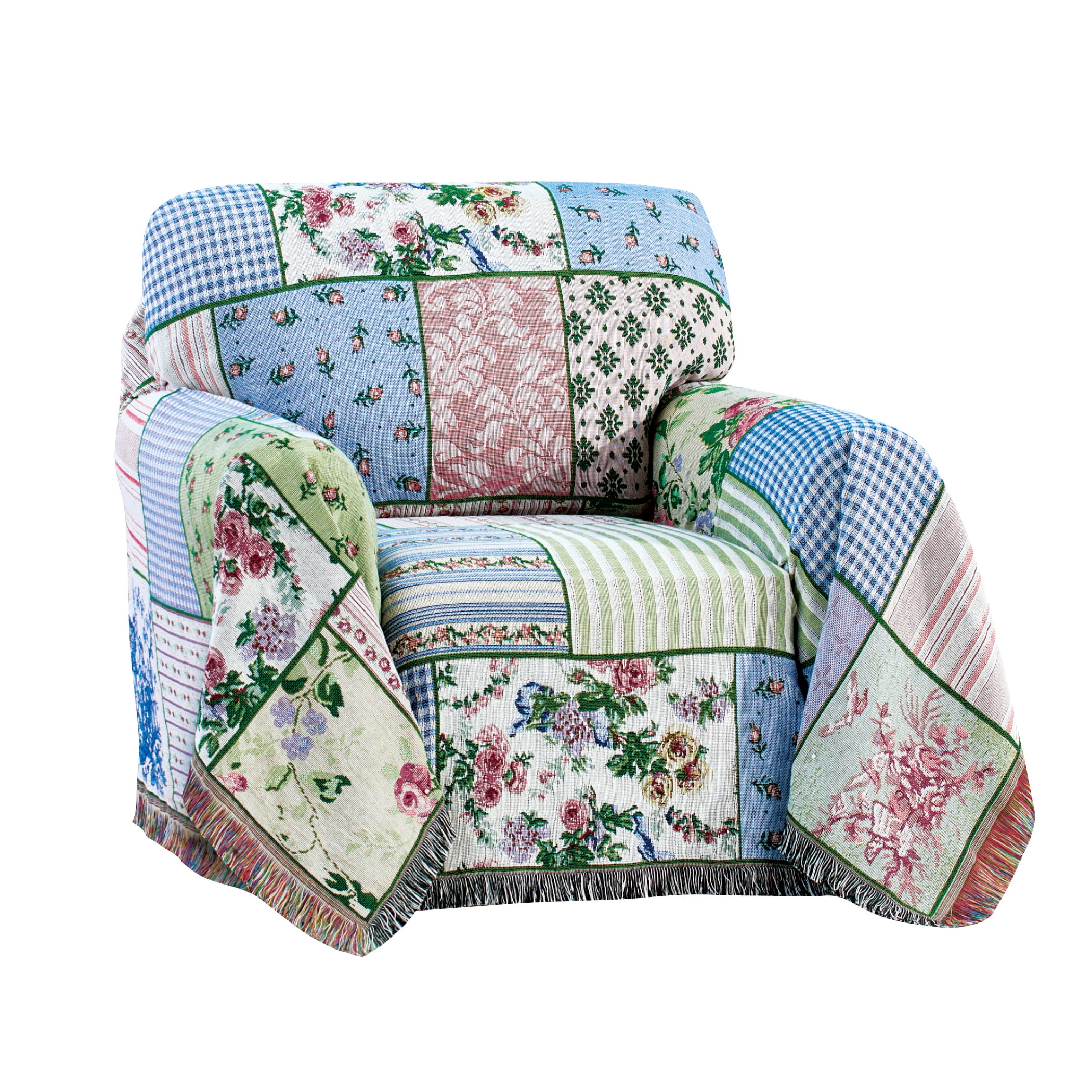 Patchwork Flowers on Yellow Crate Mat