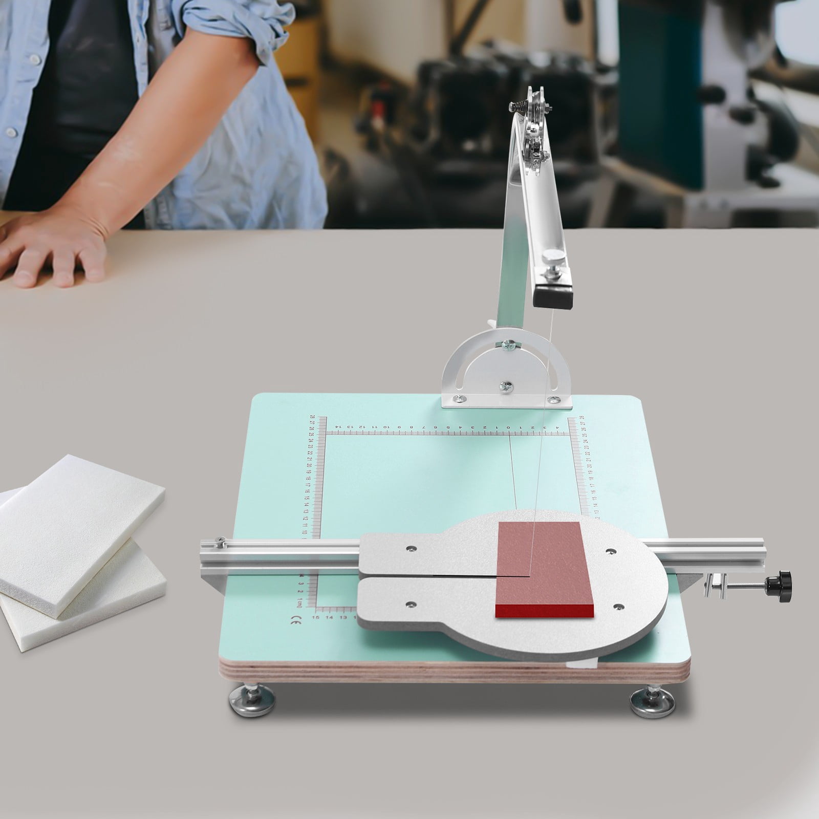 72W Tabletop Hot Wire Foam Cutter for Foam Sponge,Adjustable Temperature 32-572℉,Portable Lightweight Hot Wire Foam Cutting Machine Styrofoam Cutter with 15.4 * 12.9 Inches Workboard