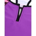 thumbnail image 6 of YEAHDOR Kids Girls 3Pcs Swimsuit Stripped Front Zipper Tank Top with Briefs and Shorts Bathing Suit Rose Red 4, 6 of 7