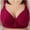 Wine, variant on KIHOUT Bra For Women Women Solid Comfort Push Up Receive Side Bra Fixed Double Shoulder Straps Back Three Rows Of Buckles Non-magnetic And No Steel Underwear