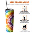 thumbnail image 6 of 20oz Tie Dye Rainbow Concentric Circles Pattern Skinny Tumblers Stainless Steel Tumbler with Lid and Straw,Vacuum Insulated Double Wall Travel Tumbler Cups with Cleaning Brush for Coffee,Tea, 6 of 6