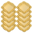 thumbnail image 3 of Miangastore Golden Plastic Mini Dessert Plates 10Pcs 3.07X3.07X0.24In Square For Weddings And Parties, 3 of 9