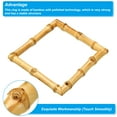 thumbnail image 3 of Uxcell 4x4 Inch Bamboo Purse Handles, 2 Pcs Square Replacement Handmade Rings, Wood, 3 of 5