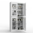 thumbnail image 5 of 100% Solid Wood 32" Bathroom Cabinet with Clear Glass Doors and Adjustable Shelves, 5 of 6