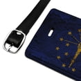 thumbnail image 2 of Rustic Indiana State Flag Distressed USA Rectangle Leather Luggage Card Suitcase Carry-On ID Tag, 2 of 7