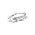 thumbnail image 1 of 14kt White Gold Womens Round Diamond Ring Guard Wrap Solitaire Enhancer Band 1/4 Cttw, 1 of 1