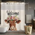 thumbnail image 5 of Cow No Hooks Shower Curtain with Snap-in Liner Welcome Shower Curtains for Bathroom, Waterproof, Easy Install, Washable 66"x72", 5 of 9