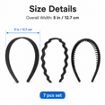 thumbnail image 3 of HBlife Fashion Non Slip Hairbands with Teeth for Women, Black, 7 Pack, 3 of 7