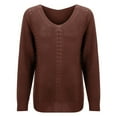 thumbnail image 4 of Womens Long Sleeve V Neck Sweaters Pullover Knit Loose Fit Red Sweaters Warm Womans Sweaters, 4 of 6