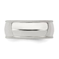 thumbnail image 4 of Auriga Fine Jewelry 925 Sterling Silver 8mm Milgrain Comfort Fit Wedding Band Ring Size 9 for Men, 4 of 7