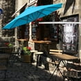 thumbnail image 3 of Gymax 8FT Patio Wall Mounted Cantilever Umbrella Parsol w/ Adjustable Pole Turquoise, 3 of 9