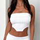 thumbnail image 3 of Blusa Mangas Largas Top mujer Sexy vaina pulóver textura rayada fiesta Clubwear Kuymtek  Blanco T M para Mujer, 3 of 6