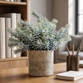 thumbnail image 5 of Plant Decor, Small Fake Plant, Artificial Plant, Faux Greenery, 10X9 Inch Potted Rosemary Style Faux Greenery in Textured Cylindrical Small Pot for Tabletop Shelf and Countertop, 5 of 7