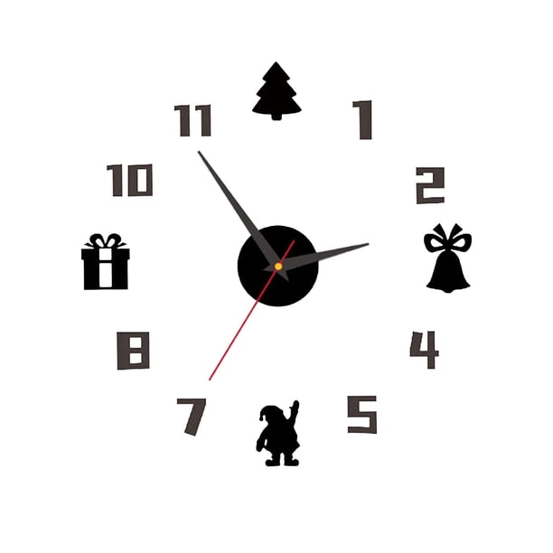 Reloj de pared navideño 3D que brilla en la oscuridad, acrílico sin marco, silencioso, para el hogar, la oficina, el dormitorio, la sala de estar, reloj analógico digital, decoración.