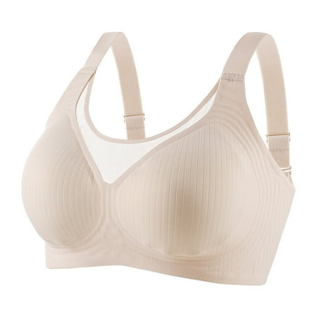 Ecqkame Bras for Women No Underwire Wireless Bra Push Up Plus Size Seamless Everyday Bra Pink XXL on Clearance