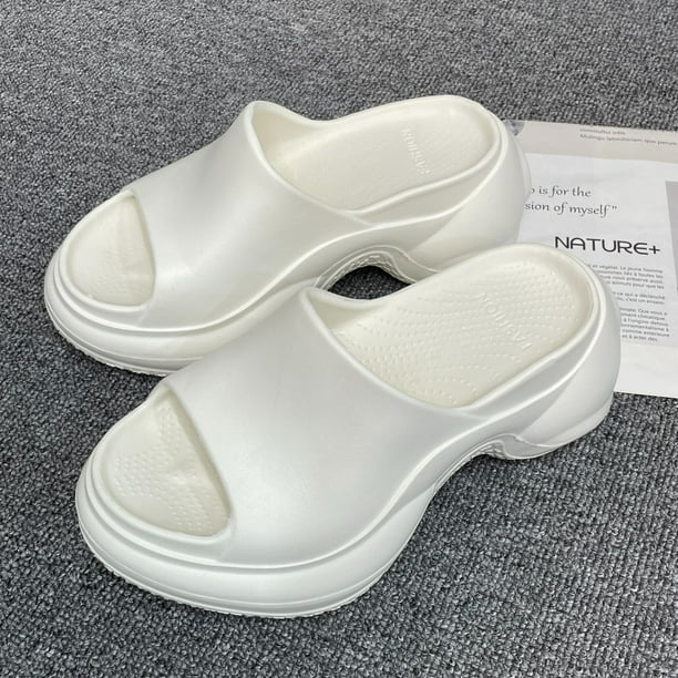Sandalias cómodas para mujer, sandalias de playa con aumento, sandalias de verano de tiro alto, antideslizantes, con punta envuelta, para usar en la playa al aire libre