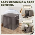 thumbnail image 6 of Cat Litter Box Enclosure, Plastic Hidden Litter Box Side Table with Openable Front Door, Waterproof & Weatherproof Cat House for Indoor & Outdoor Use (Gray), 6 of 7