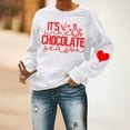 thumbnail image 5 of Valentine's Day Fashion Crew Neck Sweatshirts for Women Cute Heart Graphic Print Pullover Tunic Tops Long Sleeve(White,M), 5 of 5