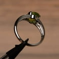 thumbnail image 2 of natural peridot ring wedding ring oval cut gemstone silver ring solitaire ring August birthstone ring, 2 of 3