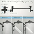 thumbnail image 3 of IUSU 12 inch Rain Shower Head, 5-Setting High Pressure Shower Head with Handheld and Hose Black, 3 of 11