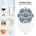 thumbnail image 6 of Honeii Hawaiian Style print Leather Coaster Set of 4, ideal for safeguarding your furniture from drinks spills and effortless cleanup-Hexagon, 6 of 6