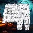 thumbnail image 2 of Shadoumai Halloween Pajama Set for Cream Color Pajamas Cute Graphic Print Hand Paint Pjs Funny Long Sleeve Family Easter Outfits Matching Sets 2 Piece Satin Pajama Outfits, 2 of 3
