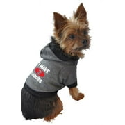 Ruff Ruff and Meow Dog Hoodie, I Have 2 Daddies, Black, Extra-Small