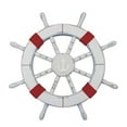 thumbnail image 2 of Rustic White Decorative Ship Wheel with Dark Blue Rope and Anchor 12" - Wooden Ships Wheel - Boat Steering Wheel Decoration, 2 of 2