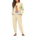 thumbnail image 4 of DISNIMO Capybara Printed Women's 2 Piece Lounge Sets Long Sleeve Sleepwear with Long Pants Casual Oversized Pajama Sets Crew Neck Loungewear Nightwear, 2XL, 4 of 7