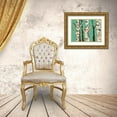 thumbnail image 3 of Reynolds, Jade 14x12 Gold Ornate Wood Framed with Double Matting Museum Art Print Titled - Birch Grove on Teal II, 3 of 4