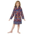 thumbnail image 6 of FORMRS Niños Bathrobe Unisex Hooded Robe Soft Plush Pajamas Sleepwear, Size 2-3T, Red Geometric Eagle, 6 of 7