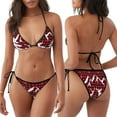 thumbnail image 3 of Naloa Christmas Buffalo Plaid Print Women Halter Bikini Set ,Two Piece Triangle Swimsuit,Tie Bathing Suit,Sexy Triangle Two Piece Swimwear, 3 of 5