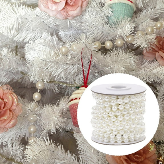 FELTECHELECTR 1 Roll Pearls Beads String Garland Craft String Pearls Plastic Beige Party Decoration for Women