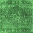 thumbnail image 1 of Ahgly Company Indoor Square Medallion Emerald Green Traditional Area Rugs, 6' Square, 1 of 4