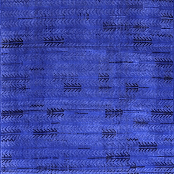 Ahgly Company Machine Washable Indoor Square Persian Blue Bohemian Area Rugs, 8' Square