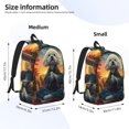 thumbnail image 2 of Xecao Sunset Meditating Bichon Frise Canvas College Laptop Backpack, a durable rucksack designed for both men and women, ideal for travel, school, and daily use-Medium, 2 of 5