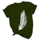 thumbnail image 4 of Camiseta de mujer Camisetas divertidas y lindas de manga corta Camiseta de otoño Camiseta con estampado de plumas Regalo Tops Blusa Regalo para mujer Pompotops hfajkhk125369, 4 of 8