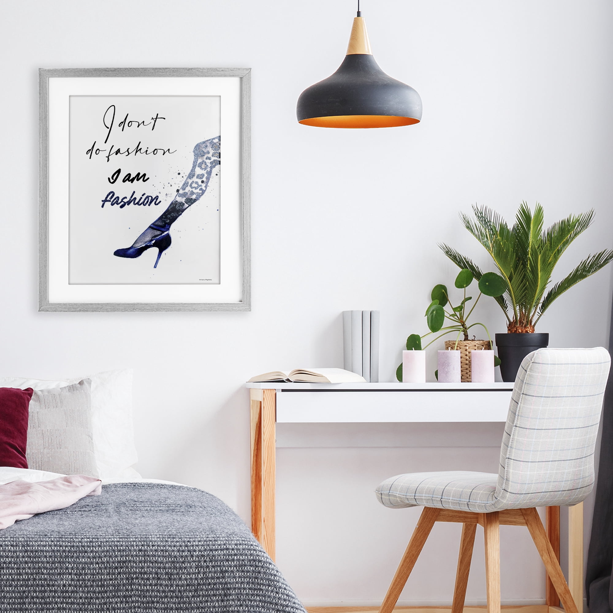 Stupell Industries Trendy I Am Fashion Gray Framed Print Under Glass, design by Svetlana Aleynikova