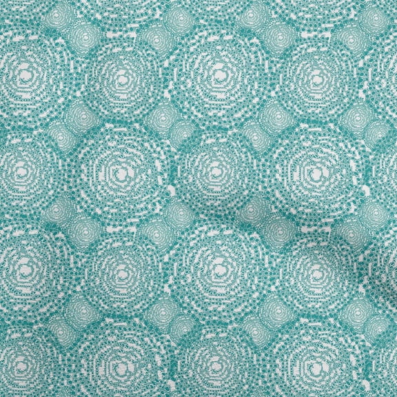 oneOone Cotton Silk Dark Teal Green Fabric Block Fabric For Sewing Printed Craft Fabric By The Yard 42 Inch Wide-WT
