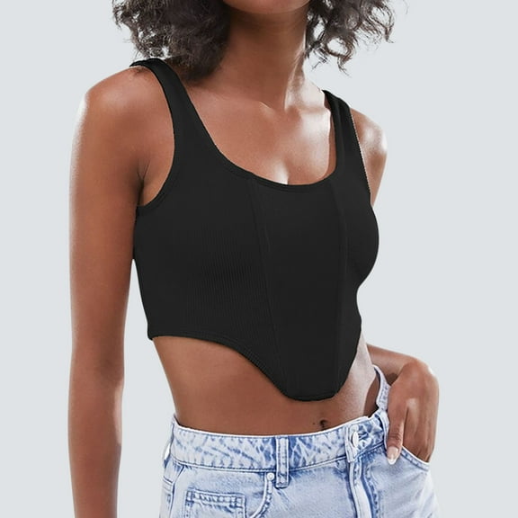 BLCHUNen Cropped Tank Tops for Women Pullover Crew Neck Breathable Lightweight Stretch Workout Sports Yoga Active Casual Blouses