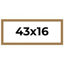 43x16 Frame Black and Gold Distressed Solid Wood Sonoma Picture Frame | 1.625 Inch Moulding Width |