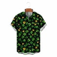 thumbnail image 5 of Awdenio Men T Shirts St Patricks Day Shirt Shamrock Printed Retr Short Sleeve Casual Button Down Holiday Shirts, 5 of 6