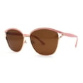 thumbnail image 3 of Lunettes de Soleil Polarisées pour Femmes avec Monture à Ruban Style Mode Doré Rose Brun, 3 of 4