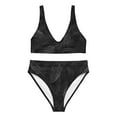 thumbnail image 3 of Black Palms High-waisted Bikini Swimsuit, 3 of 9