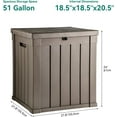 thumbnail image 2 of 51 Gallon Weatherproof Outdoor Storage Container with Lockable Lid and Handles, Light Brown, 2 of 6
