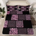 thumbnail image 2 of Castle Fairy Zebra Print 4-Piece Full Size Sheets for Teens,Animal Leopard Bed Sheets,Geometric Lattice Lightweight Sheet Sets,Lightweight Room Decor, 2 of 7