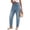 Light Blue, variant on Women’s Washed Jeans Casual Lantern Tapered Harem Jeans High Waist Drawstring Vintage Y2K Denim Pants with Pockets Streetwear Blue