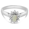 thumbnail image 6 of 10k White Gold Oval Opal And Diamond Ring, 6 of 6