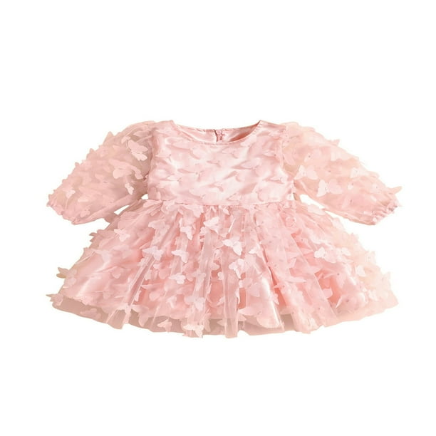 AMERTEER Kids Baby Girl Princess Dress Elegant Butterfly Long Sleeves