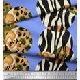 thumbnail image 2 of Soimoi Blue Japan Crepe Satin Fabric Leopard & Wild Animal Skin Print Fabric by The Yard 42 Inch Wide, 2 of 3